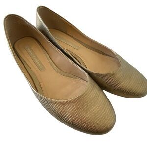 Chinese Laundry Gold Metallic Leather Lizard Round Toe Toe Ballet Flats …